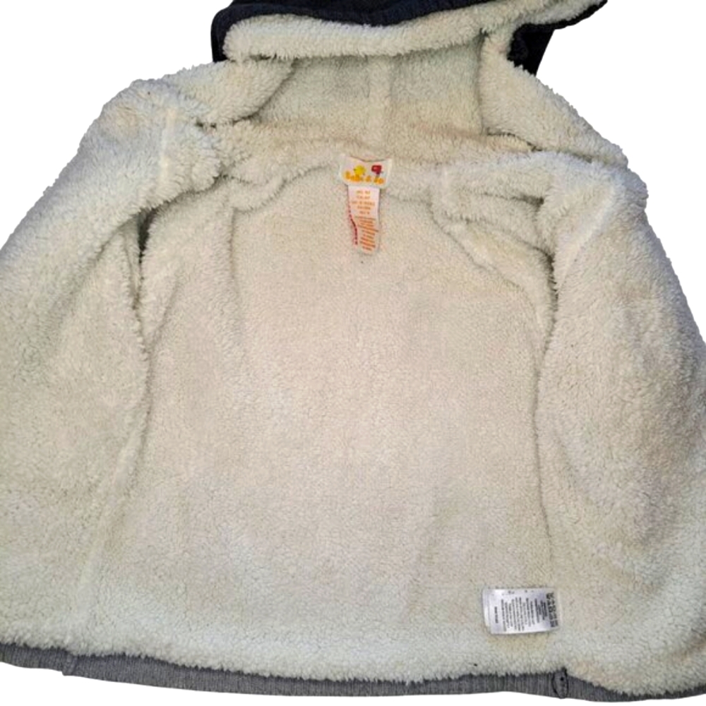 Sami & Jo Gray Hooded Full Zip Reindeer Sweater Jacket Size 4T - Picture 4 of 6